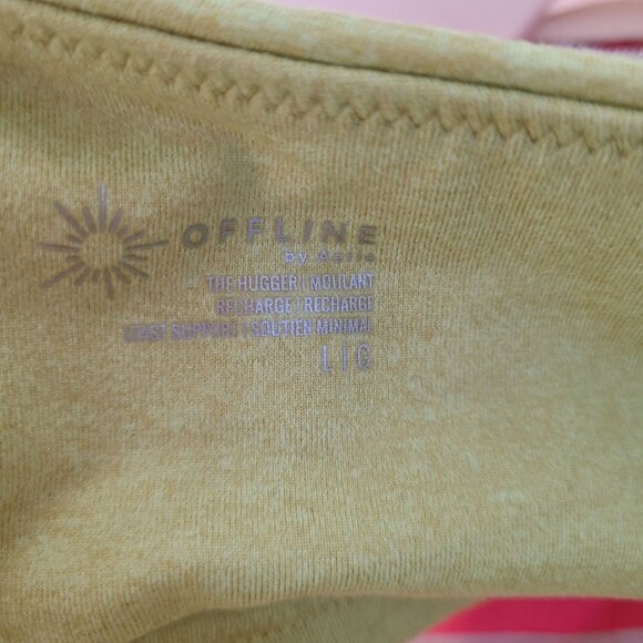 Offline By Aerie Womens L The Hugger One-Shoulder Crop Chartreuse Green Yellow - Picture 5 of 8